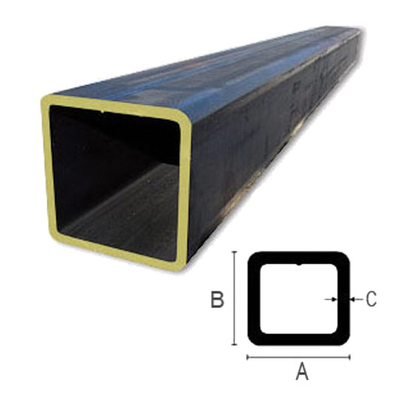 Schwarzpulver Q235 beschichtete quadratisches nahtloses rechteckiges Stahlrohr Schlauch-Astm 12ft